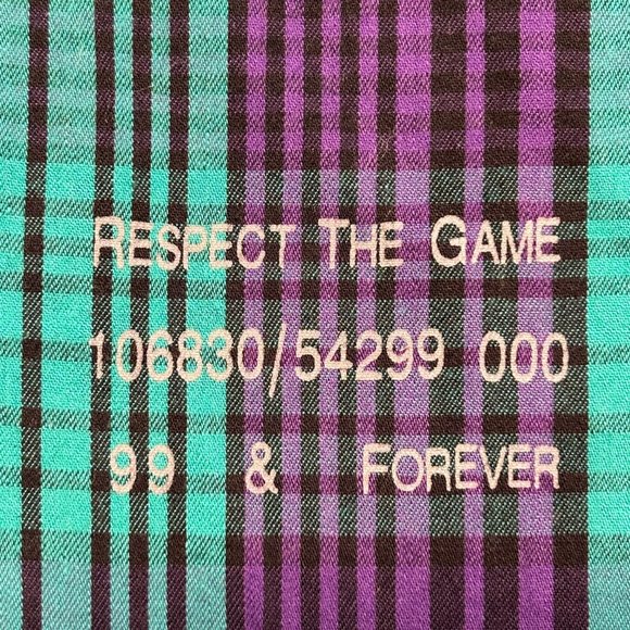 Rocawear Classic Short Sleeves Shirt Size XL Purple Teal and Black Striped Plaid - Picture 5 of 8